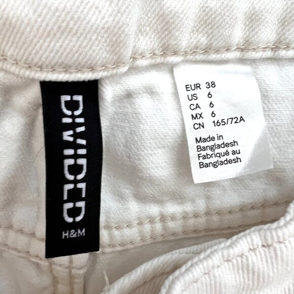 H & M Cargo Short - White - Cotton - Size 6 - Picture 6 of 6